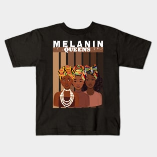 Melanin Queens Afro Black Pride Kids T-Shirt